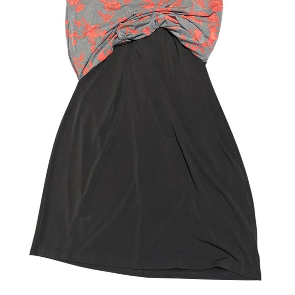 Lauren Ralph Lauren Dress 16 Surplice Jersey Faux Wrap Black Red Midi - Picture 11 of 15